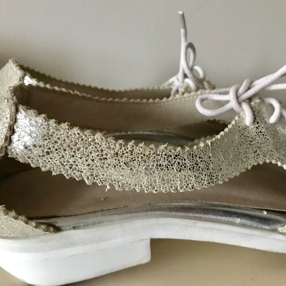 ALEXANDER WANG SILVER METALLIC OXFORDS FLATS 38 - Picture 3 of 11
